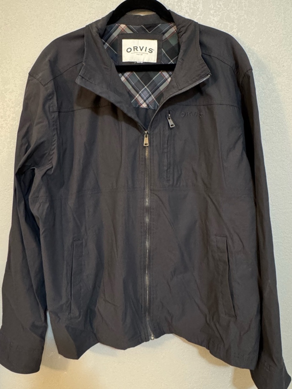 Orvis Men's Charcoal Lightweight Zip Front Jacket